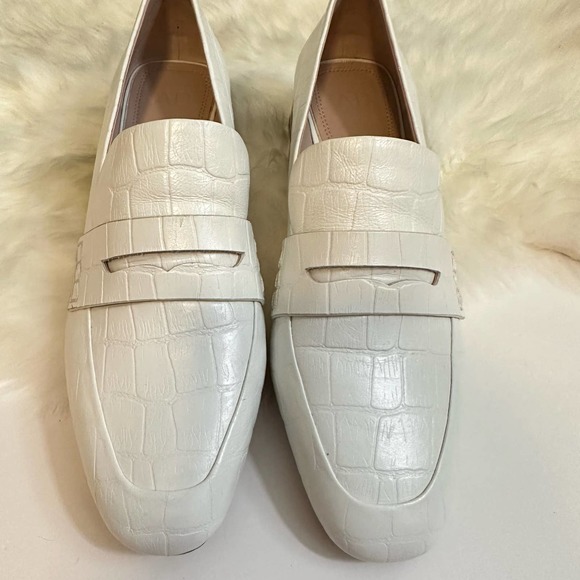 NEW AD & DAUGHTERS White Croc Print Penny Loafers. Size 9 - Picture 4 of 8